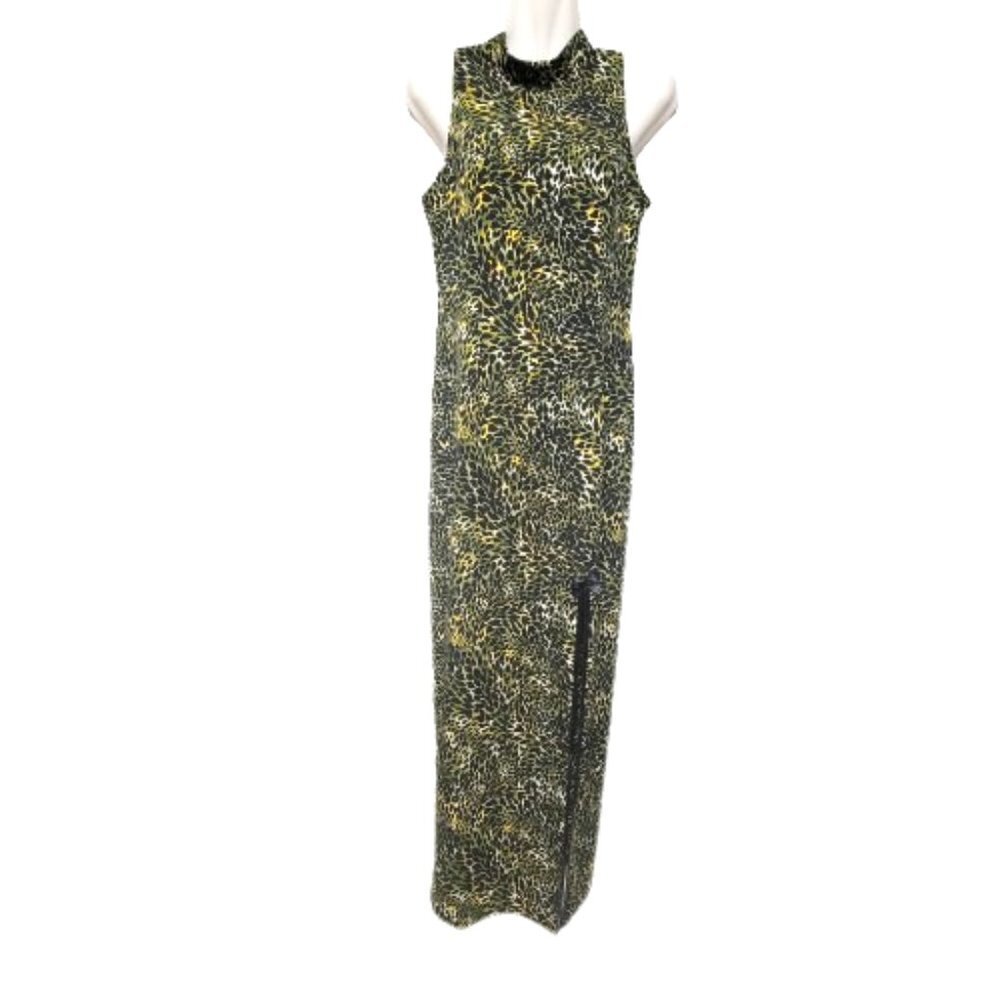 Animal Print Long Dress , Sexy Maxi Sleeveless Long Dress Party Gown- XS/S